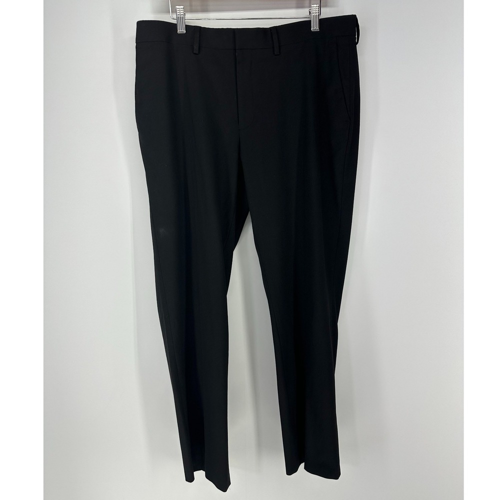 J.M. Haggar‎ Dress Pants Mens 36x30 Black Straight Fit Stretch Professional Work